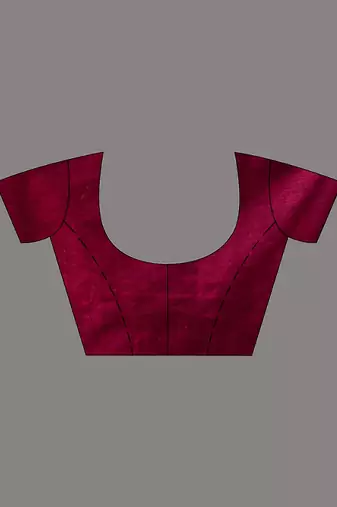 Fuchsia And Green Cotton Handwoven Soft Saree With Stripe Pattern