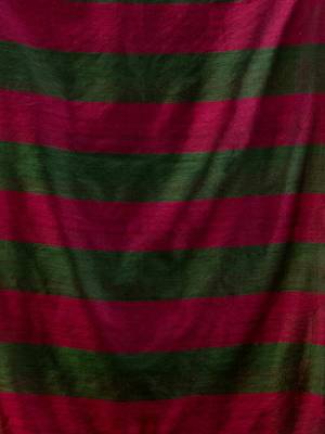 Magenta And Green Cotton Handwoven Soft Saree With Stripe Pattern 5