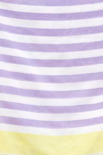 Lavender And Lemon Yellow Cotton Handwoven Half N Half Saree With Stripe Pattern