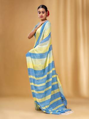 Multicolor Cotton Colorblocked Handwoven Soft Saree 3