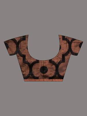 Black Cotton Blend Handwoven Saree With Texture Pattern 5