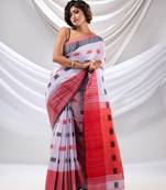 Lavender Cotton Handspun Soft Saree With Nakshi Design