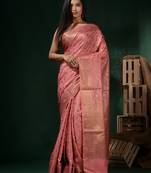 Beige Silk Blend Handwoven Soft Saree With Nakshi Pattern