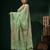 Mint Green Cotton Kantha Stitch Handwoven Saree