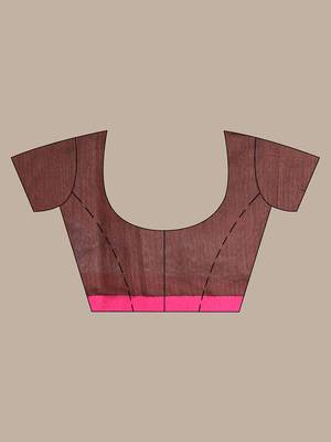 Brown Handwoven Cotton Blend Soft Saree With Zari Woven Checked Box Design 6