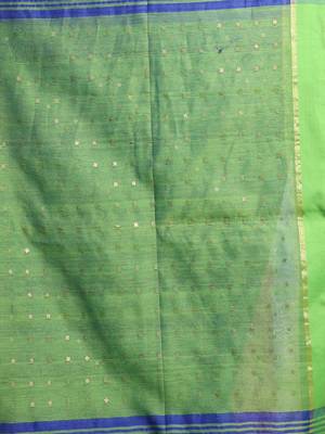 Blue Cotton Blend Handwoven Saree With Sequin Work 4