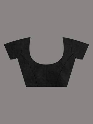 Black Cotton Handwoven Soft Saree With Sequin Work 6