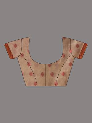 Beige Cotton Handwoven Saree With Jamdani Design 5