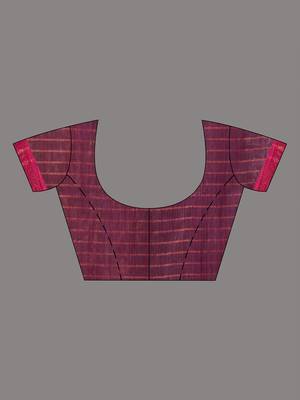 Navy Blue Silk Matka Soft Saree With Checked Pattern 5