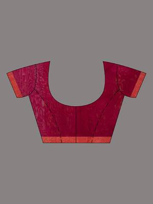 Magenta Cotton Blend Handwoven Saree With Nakshi Pallu 5