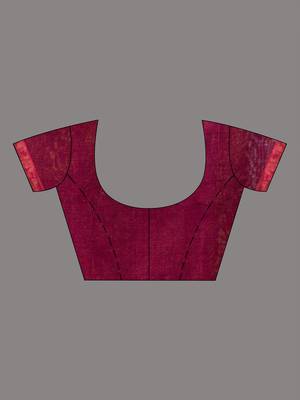 Magenta Cotton Handwoven Soft Saree With Jamdani Borders 5