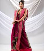 Green Cotton Handwoven Soft Saree With Sequin Work