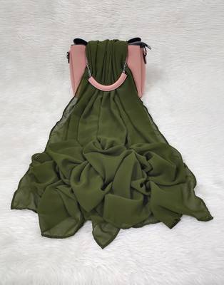 Ana light weight breathable soft georgette army green hijab 1