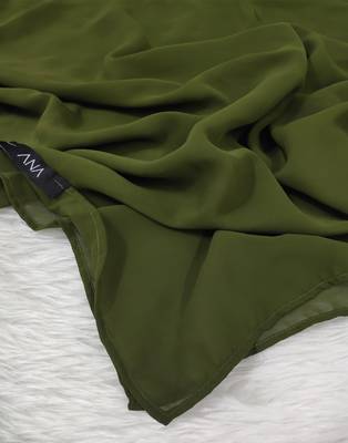 Ana light weight breathable soft georgette army green hijab 2