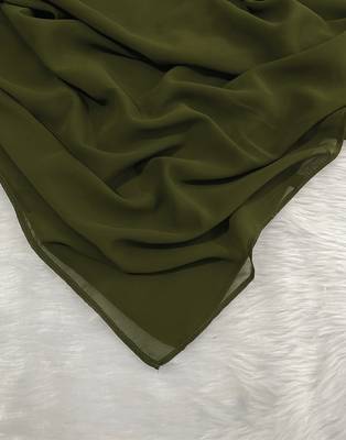 Ana light weight breathable soft georgette army green hijab 4