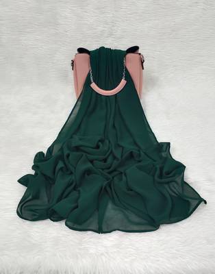 Ana light weight breathable soft georgette bottle green hijab 1