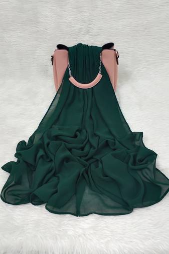 Ana light weight breathable soft georgette bottle green hijab