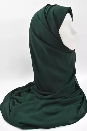 Ana light weight breathable soft georgette bottle green hijab