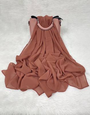 Ana light weight breathable soft georgette brick rose hijab 1