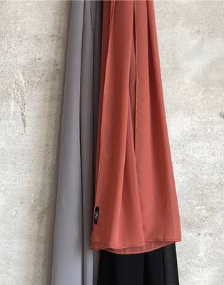 Ana light weight breathable soft georgette brick rose hijab 2
