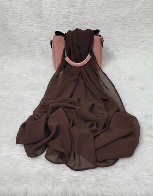 Ana light weight breathable soft georgette chocolate brown hijab 1