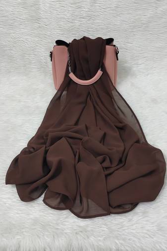 Ana light weight breathable soft georgette chocolate brown hijab