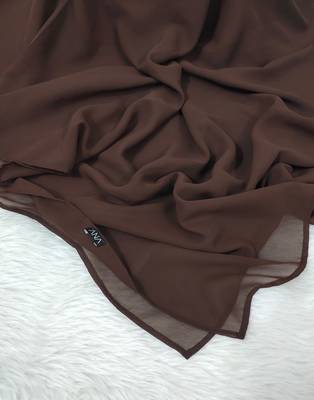 Ana light weight breathable soft georgette chocolate brown hijab 2