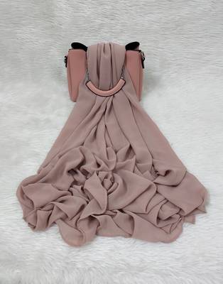 Ana light weight breathable soft georgette dusty pink hijab 1