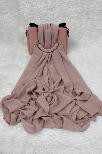 Ana light weight breathable soft georgette dusty pink hijab