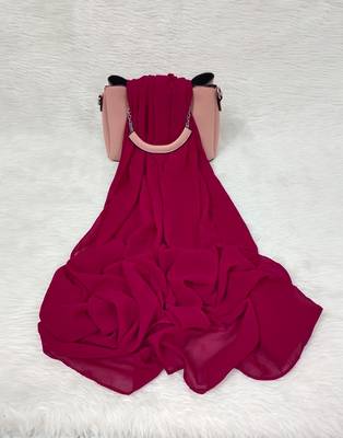 Ana light weight breathable soft georgette fuchsia pink hijab 1