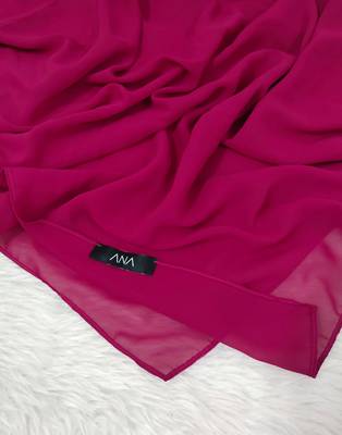 Ana light weight breathable soft georgette fuchsia pink hijab 2