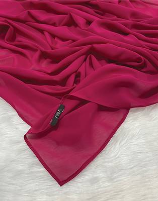Ana light weight breathable soft georgette fuchsia pink hijab 4