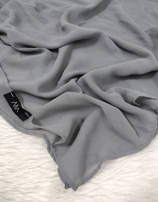 Ana light weight breathable soft georgette grey hijab 2
