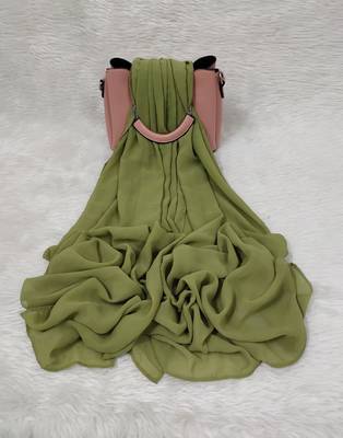Ana light weight breathable soft georgette green hijab 1