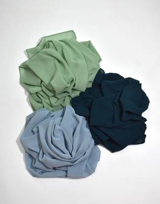 Ana light weight breathable soft georgette ice blue hijab 2