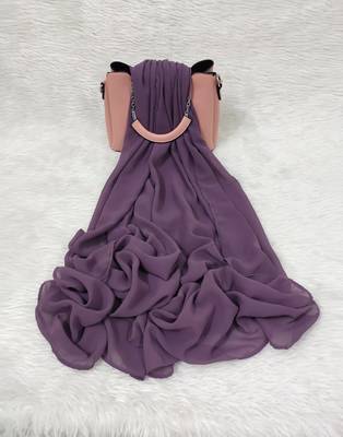 Ana light weight breathable soft georgette lilac hijab 1