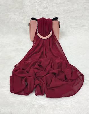 Ana light weight breathable soft georgette maroon hijab 1