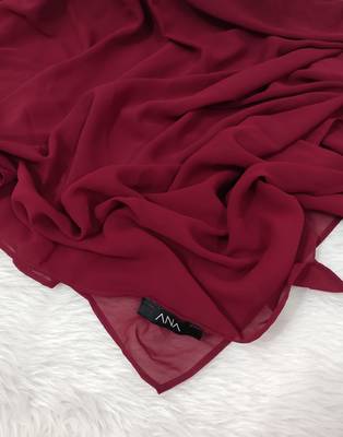 Ana light weight breathable soft georgette maroon hijab 3