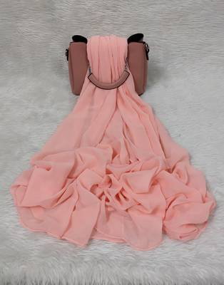 Ana light weight breathable soft georgette neon orange hijab 1