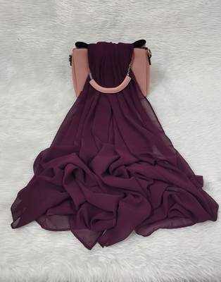 Ana light weight breathable soft georgette raisin purple hijab 1