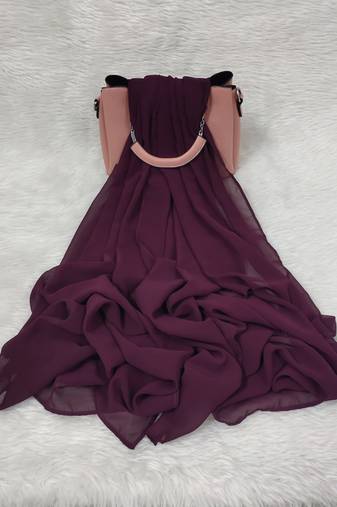 Ana light weight breathable soft georgette raisin purple hijab