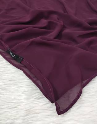 Ana light weight breathable soft georgette raisin purple hijab 2