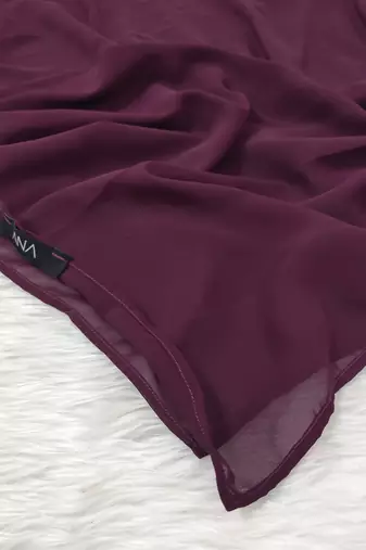 Ana light weight breathable soft georgette raisin purple hijab