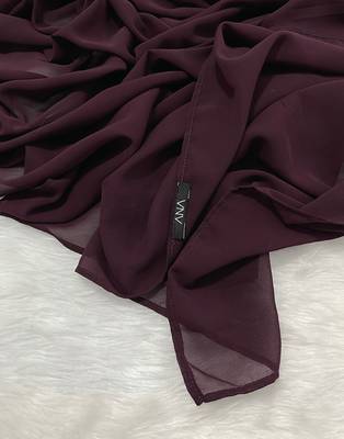Ana light weight breathable soft georgette raisin purple hijab 4