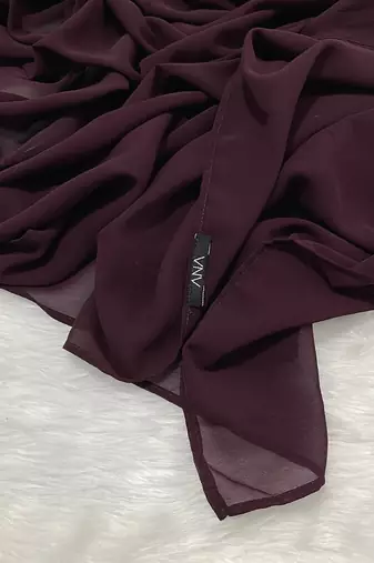 Ana light weight breathable soft georgette raisin purple hijab