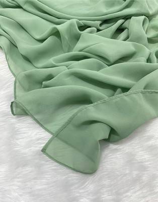 Ana light weight breathable soft georgette sage green hijab 1
