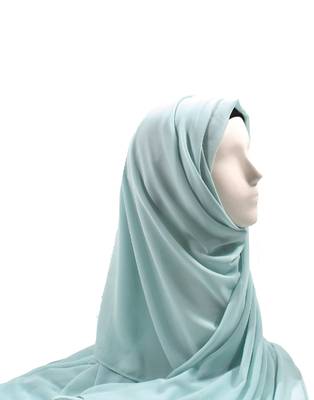 Ana light weight breathable soft georgette sky blue hijab 2