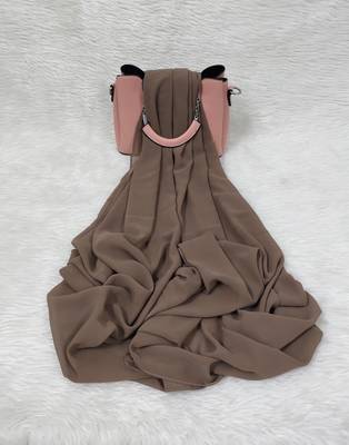 Ana light weight breathable soft georgette taupe hijab 1