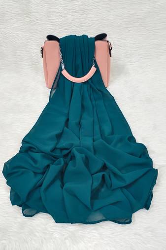 Ana light weight breathable soft georgette teal blue hijab