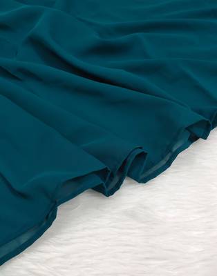 Ana light weight breathable soft georgette teal blue hijab 3